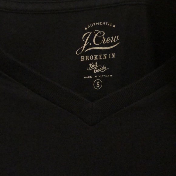 Mens J Crew Black V Neck T Shirt (Size Small) - Picture 2 of 3